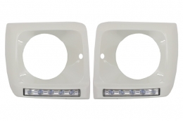 Headlights Bi-Xenon Look with Covers White LED DRL Suitable for Mercedes G-Class W463 (1989-2012) G65 Design-image-6019939