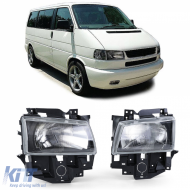 Headlights Black Smoke Pair for VW Bus T4 Caravelle Multivan 96-03