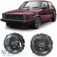 image-8-Headlights Black Smoke Ribbed Pair suitable for VW Golf 1 + Cabriolet 74-83