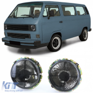 Headlights Black Smoke with Crosshair for VW T3 79-92 + LT 75-85 - ODHV6015341