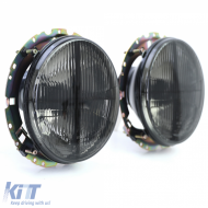 Headlights Black Smoke with Crosshair for VW T3 79-92 + LT 75-85-image-6210193