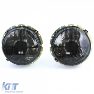 Headlights Black Smoke with Crosshair for VW T3 79-92 + LT 75-85-image-6210195