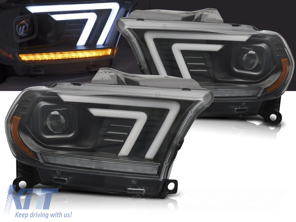 HEADLIGHTS BLACK TUBE SEQ fits DODGE DURANGO 10-13 