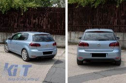 Headlights Chrome and Taillights Cherry Red Full LED suitable for VW Golf 6 VI (2008-2013) R20 U Design Dynamic Sequential Turning Light LHD-image-6047652