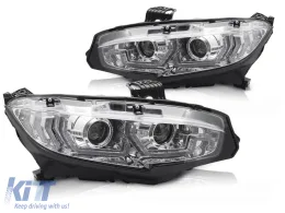 HEADLIGHTS CHROME DRL SEQ fits HONDA CIVIC X 16-21-image-6271138