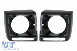 Headlights Covers Black suitable for Mercedes G-Class W463 (1989-2018) G65 Design - HCCMBG65B
