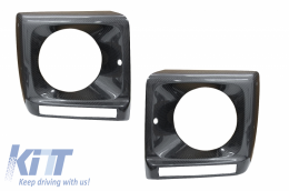 image-4-Headlights Covers Carbon Fiber suitable for Mercedes G-Class W463 (1989-2018) G65 Design