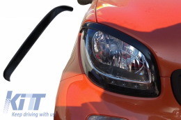 Headlights Covers Eyebrows Trim suitable for SMART ForTwo C453 A453 ForFour W453 (2014-Up) - HESM453