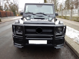 Headlights Covers LED DRL Chrome suitable for Mercedes G-Class W463 (1989-2012) G65 Design with Black Headlights Bi-Xenon Look-image-6020123