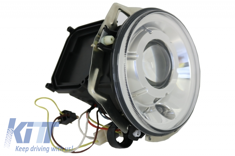Headlights Covers with LED DRL Black Daytime Running Lights and