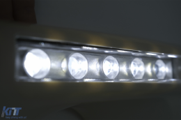 Headlights Covers with LED DRL Daytime Running Lights suitable for Mercedes G-Class W463 (1989-up) G65 Design Chrome-image-6066586
