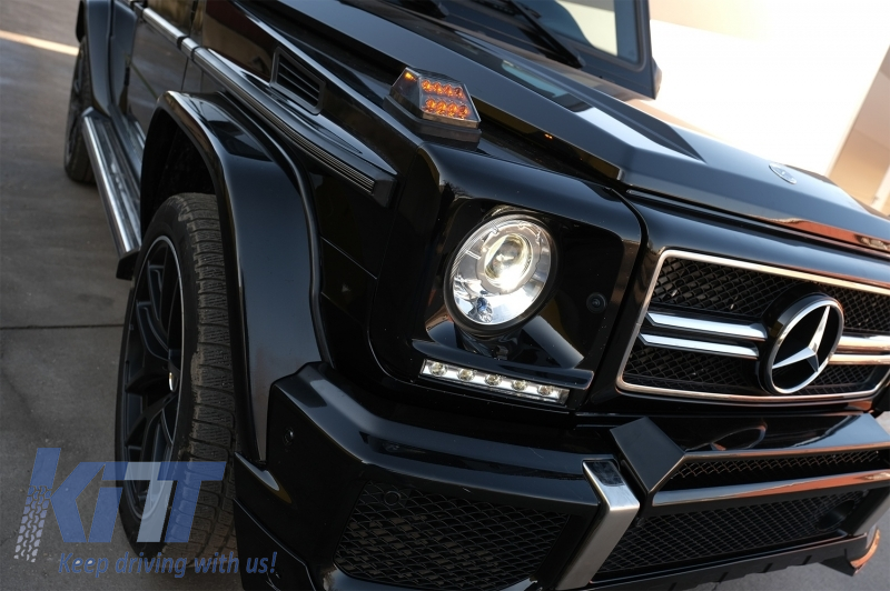 Headlights Covers LED DRL Daytime Light For Mercedes G W463 89 G65 A-Design. 