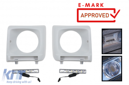 image-42-Headlights Covers with LED DRL Daytime Running Lights suitable for Mercedes G-Class W463 (2002-2018) G65 Design Chrome