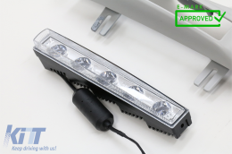 Headlights Covers with LED DRL Daytime Running Lights suitable for Mercedes G-Class W463 (2002-2018) G65 Design Chrome-image-6096815