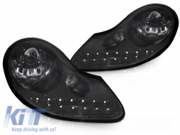 HEADLIGHTS DAYLIGHT ALL GLOSSY BLACK fits PORSCHE BOXSTER 96-04 /911 996 - TTHP6028946