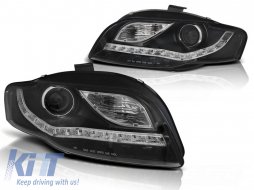 image-59-HEADLIGHTS DAYLIGHT BLACK fits AUDI A4 B7 11.04-03.08