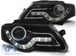 HEADLIGHTS DAYLIGHT BLACK fits VW PASSAT B6 3C 03.05-10 - TTHV6027648