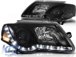 HEADLIGHTS DAYLIGHT BLACK fits VW PASSAT B6 3C 03.05-10
