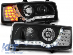 HEADLIGHTS DAYLIGHT BLACK fits VW T4 90-03.03 TRANSPORTER - TTHV6027724