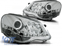 HEADLIGHTS DAYLIGHT CHROME fits VW POLO 9N3 04.05-09
