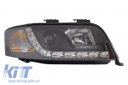 Headlights DAYLINE suitable for Audi A6 (06.2001-05.2004) DRL Black-image-6015104