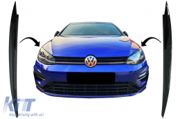 Headlights Eyebrows suitable for VW Golf VII 7 5G (2013-2017) Piano Black - HEVWG7