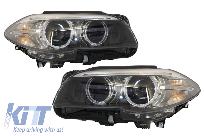 Fényszórók Full LED Bi-Xenon Angel Eyes BMW 5 Series F10 F11 (2011-2013) LCI Facelift Look számára