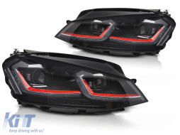 HEADLIGHTS FULL LED RED SEQ DRL fits VW GOLF VII 13-17 