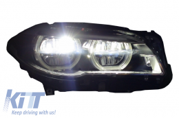 Headlights Full LED suitable for BMW 5 Series F10 F11 (2011-2013) Angel Eyes-image-6018392