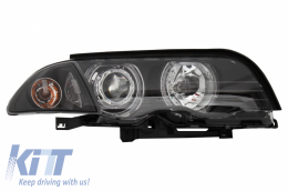 Headlights LED Angel Eyes suitable for BMW E46 Limousine Touring (1998-2001) Black-image-6045107