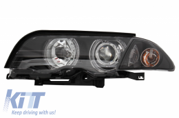 Headlights LED Angel Eyes suitable for BMW E46 Limousine Touring (1998-2001) Black-image-6045108