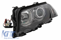 Headlights LED Angel Eyes suitable for BMW E46 Limousine Touring (1998-2001) Black-image-6045109