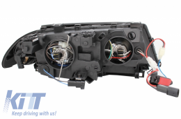 Headlights LED Angel Eyes suitable for BMW E46 Limousine Touring (1998-2001) Black-image-6045113