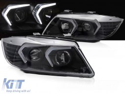 HEADLIGHTS LED BLACK fits BMW E90/E91 05-08-image-6270901