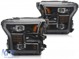 HEADLIGHTS LED BLACK fits FORD F150 MK13 14-17 - TTHF6029346