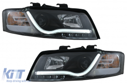 Headlights LED DRL suitable for Audi A4 8E (10.2000-10.2004) Daytime Running Lights Black - SWA04SLGXB