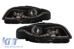 Headlights LED DRL suitable for Audi A4 B7 (11.2004-03.2008) Black - SWA08EGXB