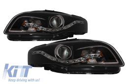 image-60-Headlights LED DRL suitable for Audi A4 B7 (11.2004-03.2008) Black
