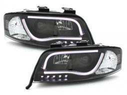 Headlights LED DRL suitable for Audi A6 4B (1997-2001) Black - SWA06SLGXB