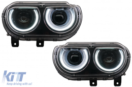 Headlights LED DRL suitable for Dodge Challenger (2008-2014) with Sequential Dynamic Turning Lights - HLDOCHSRT
