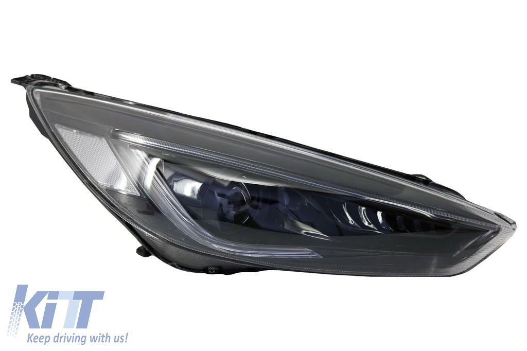 Headlights LED DRL suitable for FORD Focus III Mk3 RHD (2015-2017) Dynamic Flowing Turn Signals Demon Look - CarPartsTuning.com