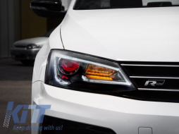 Headlights LED DRL suitable for VW Jetta Mk6 VI (2011-2017) Bi-Xenon Design Dynamic Flowing Signals Demon Look-image-6021075