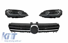 image-76-Headlights LED Dynamic Turning Lights G7.5 Look with Central Grille suitable for VW Golf 7 VII (2012-2017) R-Line Design Chrome