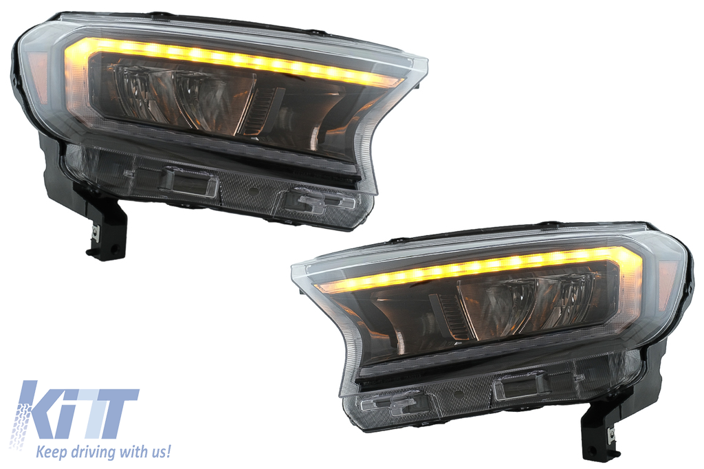 Headlights LED Light Bar suitable for Ford Ranger (2015-2020) LHD Full