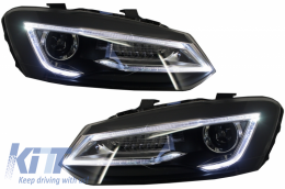 Headlights LED XENON HID suitable for VW Polo 6R 6C 61 (2011-2017) Light Bar Devil Eye Look-image-6027459