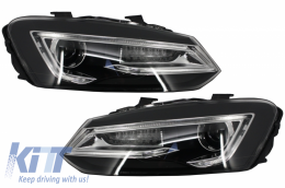 Headlights LED XENON HID suitable for VW Polo 6R 6C 61 (2011-2017) Light Bar Devil Eye Look - HLVWPOMK6