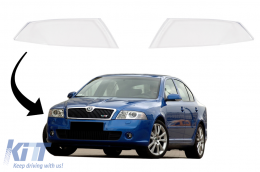 Headlights Lens Glasses suitable for SKODA OCTAVIA II (1Z) (2004-2008) Clear Glass Optics