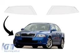 image-16-Headlights Lens Glasses suitable for SKODA OCTAVIA II (1Z) (2004-2008) Clear Glass Optics