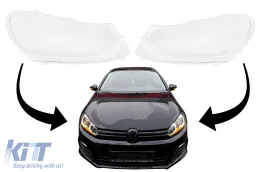 image-58-Headlights Lens Glasses suitable for VW Golf 6 VI Mk6 (2008-2014) Clear Glass Optics