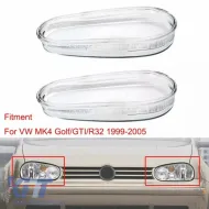 Headlights Lens Glasses suitable for VW Golf IV (4) 98-04 2 Pcs-image-6320486